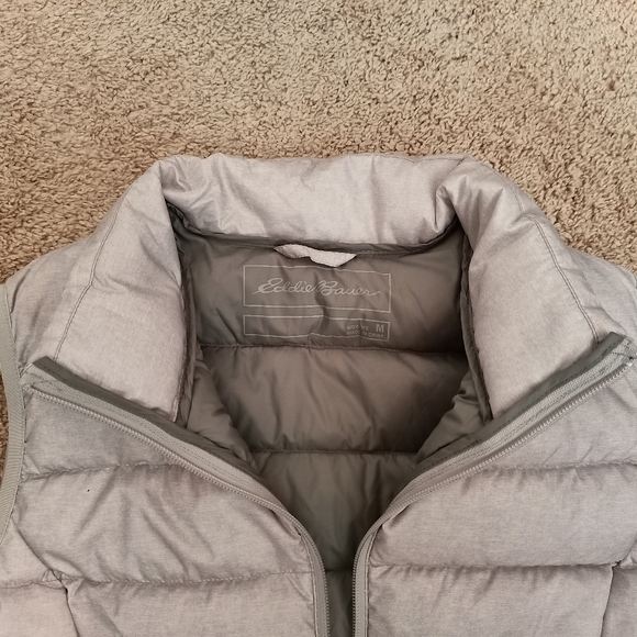 Eddie Bauer EB650 Down Puffer Vest | sz small, light gray - Picture 3 of 6